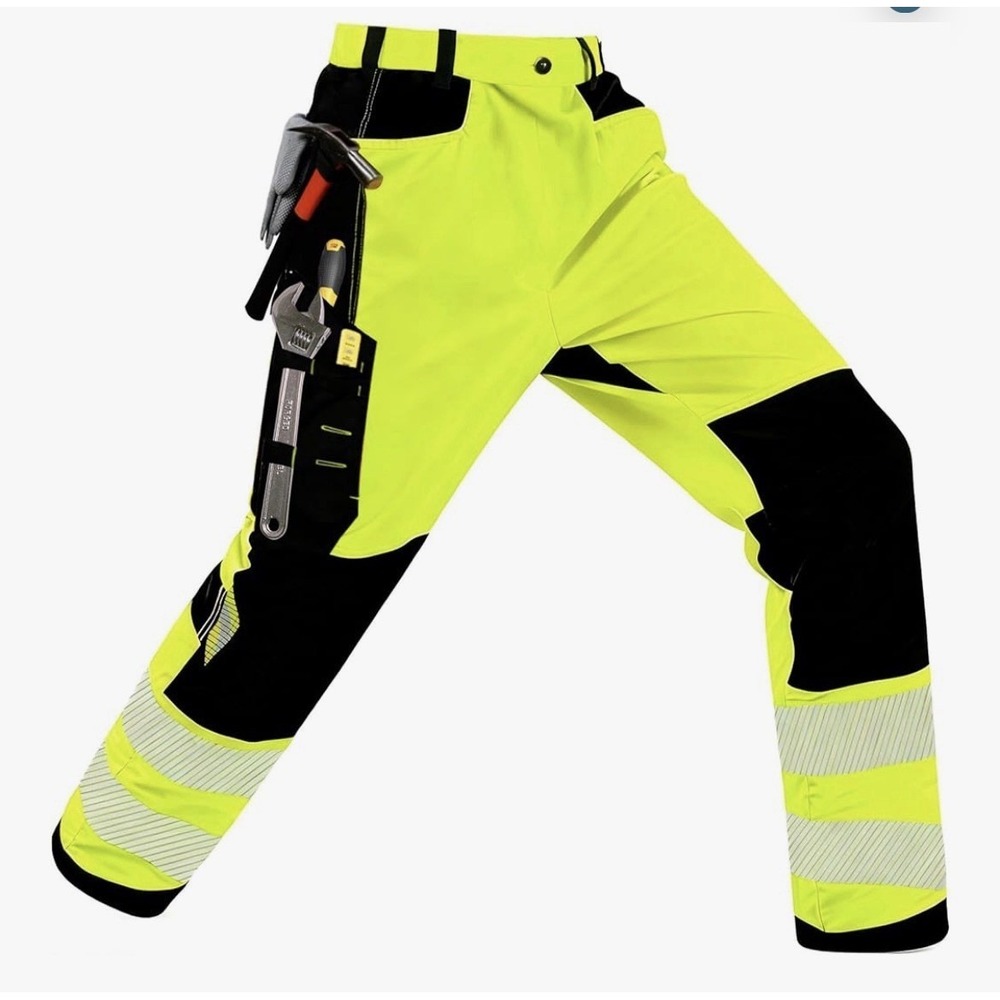 Men's High Visibility Work Pants Reflective Safety Pants Size 3xl